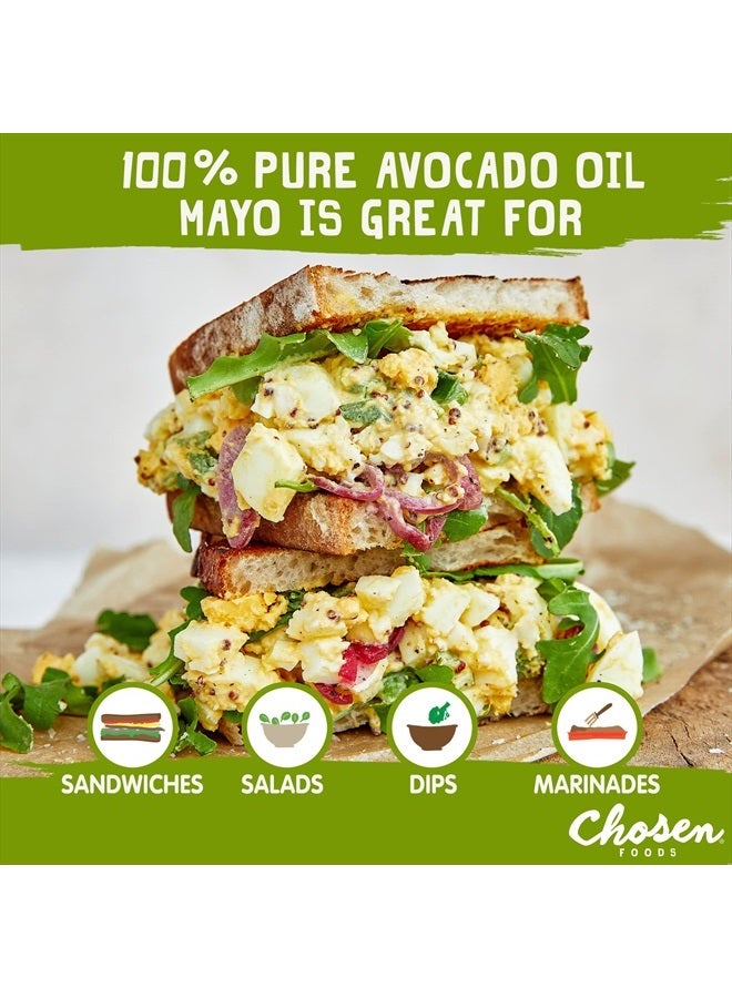 Chosen FOODS 100% Avocado Oil-Based Classic Mayonnaise, Gluten & Dairy Free, Low-Carb, Keto & Paleo Diet Friendly, Mayo for Sandwiches, Dressings and Sauces, Made with Cage Free Eggs (32 Fl Oz)  - Image 5