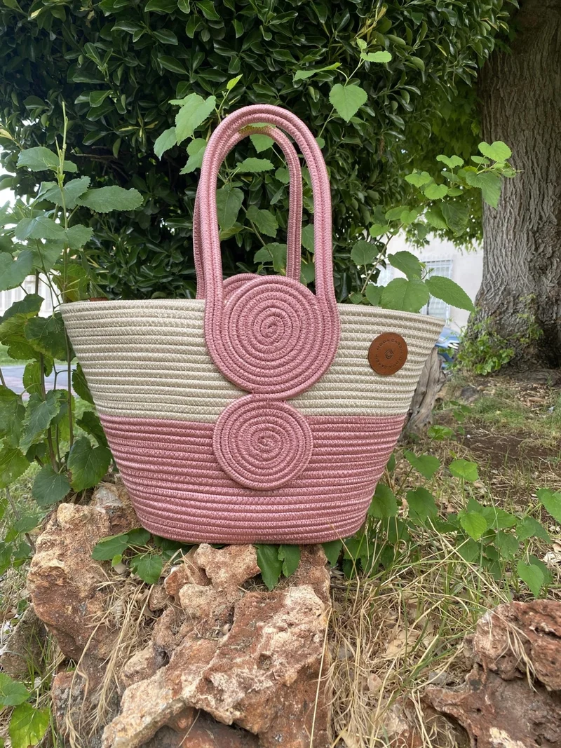 BDZ Deri Jute Straw Look Handbag Beach Bag Shoulder Bag