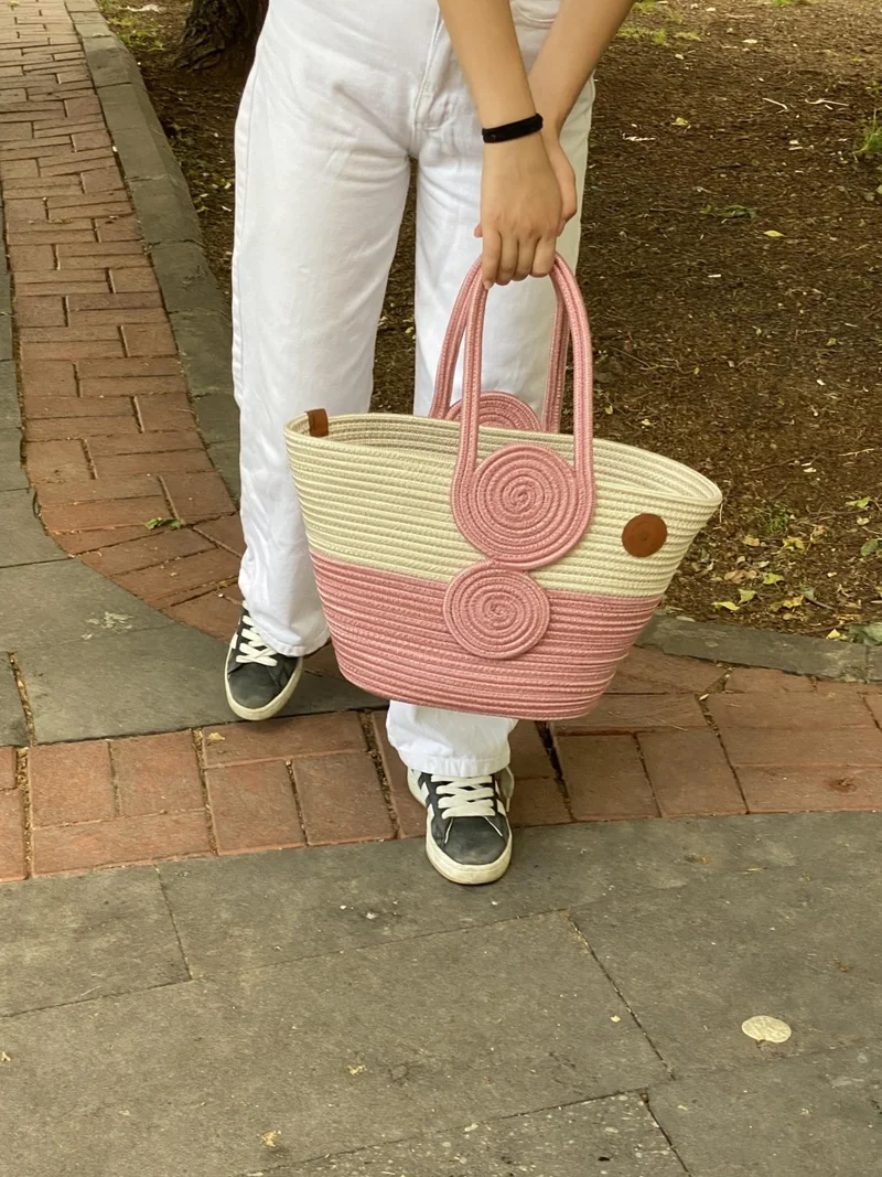 BDZ Deri Jute Straw Look Handbag Beach Bag Shoulder Bag