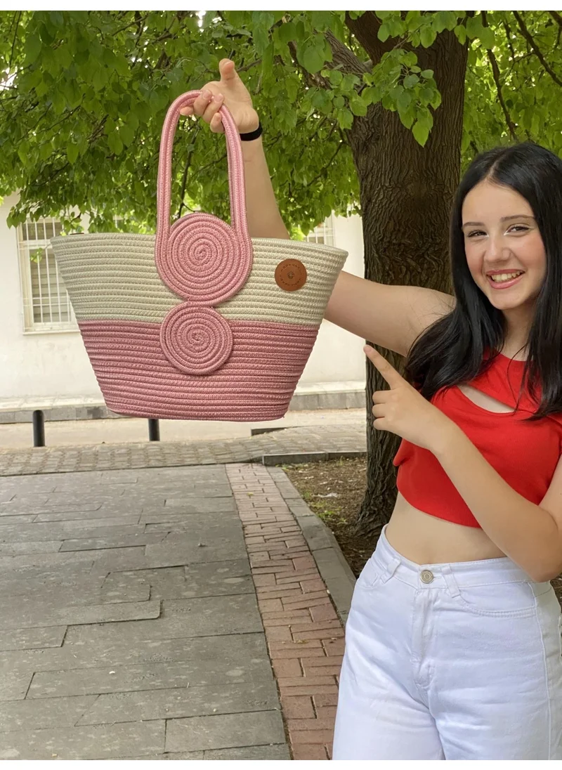 BDZ Deri Jute Straw Look Handbag Beach Bag Shoulder Bag