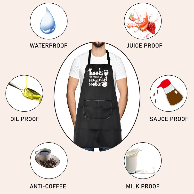 LEVLO LEVLO Teacher Appreciation Gift Thanks for Making Me One Smart Cookie Aprons Thanksgiving Gifts (Smart Cookie) - Image 5