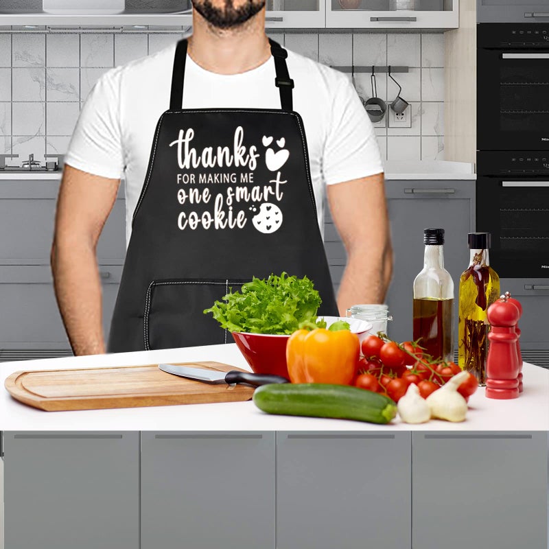 LEVLO LEVLO Teacher Appreciation Gift Thanks for Making Me One Smart Cookie Aprons Thanksgiving Gifts (Smart Cookie) - Image 3