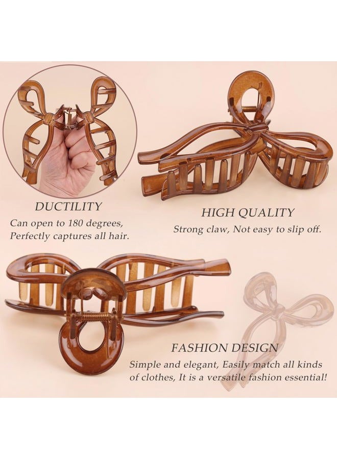 PWEOUKE 4 Pcs Bow Hair Clips Elegant Hair Claw Butterfly Hair Accessories for Girls Nonslip Butterfly Clips Hair Styling Accessories for Women - Image 3