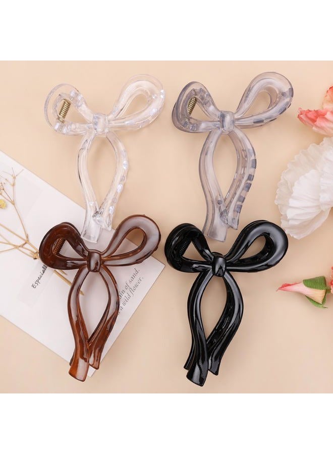 PWEOUKE 4 Pcs Bow Hair Clips Elegant Hair Claw Butterfly Hair Accessories for Girls Nonslip Butterfly Clips Hair Styling Accessories for Women - Image 1