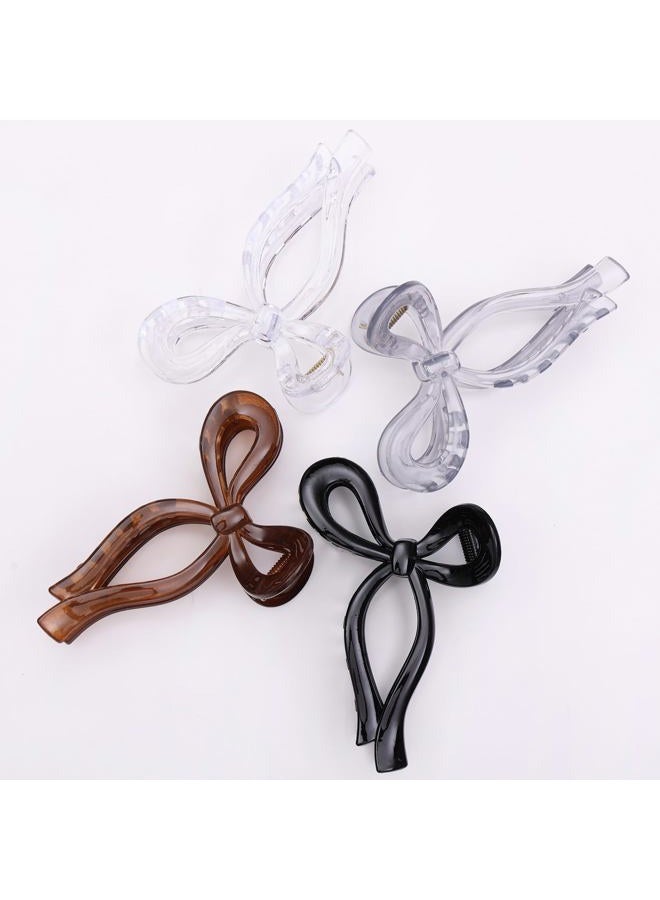 PWEOUKE 4 Pcs Bow Hair Clips Elegant Hair Claw Butterfly Hair Accessories for Girls Nonslip Butterfly Clips Hair Styling Accessories for Women - Image 2