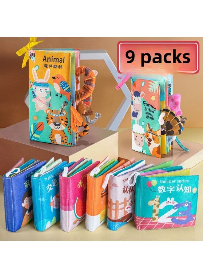 Cloth Book Early Education Baby Can Chew Baby Cognitive Animal Toys 0 1 Year Old 3 To 6 Months 12 Boys-Colour:6-book Set + Land Tail Book [5 Storybooks] Ocean Tail Book [5 Storybooks]  - Image 2