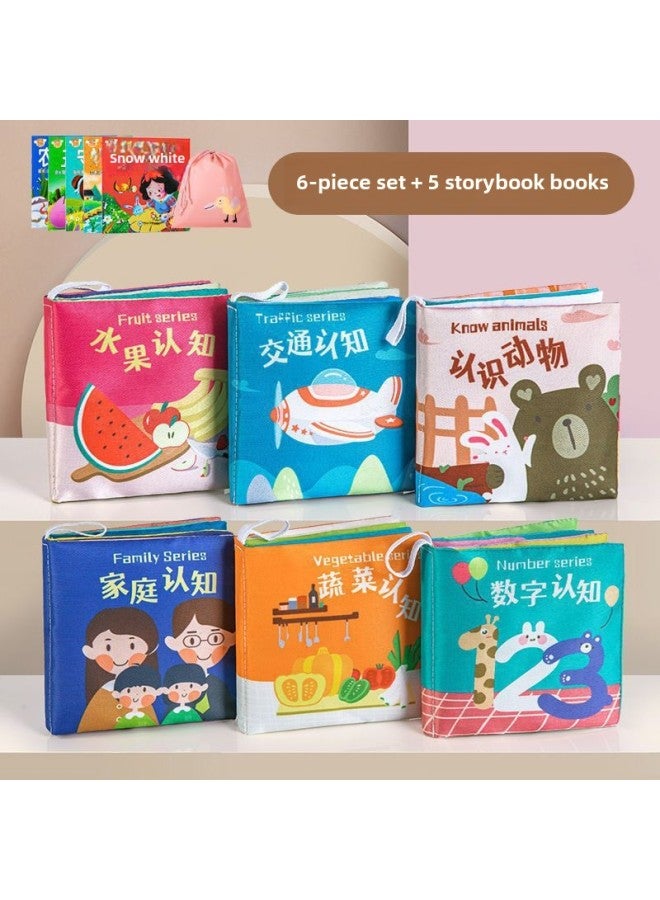 Cloth Book Early Education Baby Can Chew Baby Cognitive Animal Toys 0 1 Year Old 3 To 6 Months 12 Boys-Colour:6-book Set + Land Tail Book [5 Storybooks] Ocean Tail Book [5 Storybooks]  - Image 4