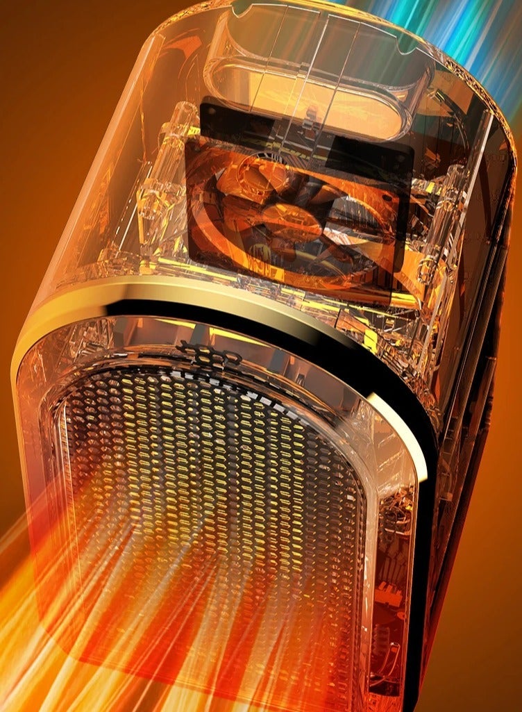 سخانات كهربائية محمولة للاستخدام الداخلي مزودة بمنظم حرارة، 1200 واط/800 واط، آمنة وهادئة، مناسبة للمكاتب وغرف العمل (أسود) - Image 2