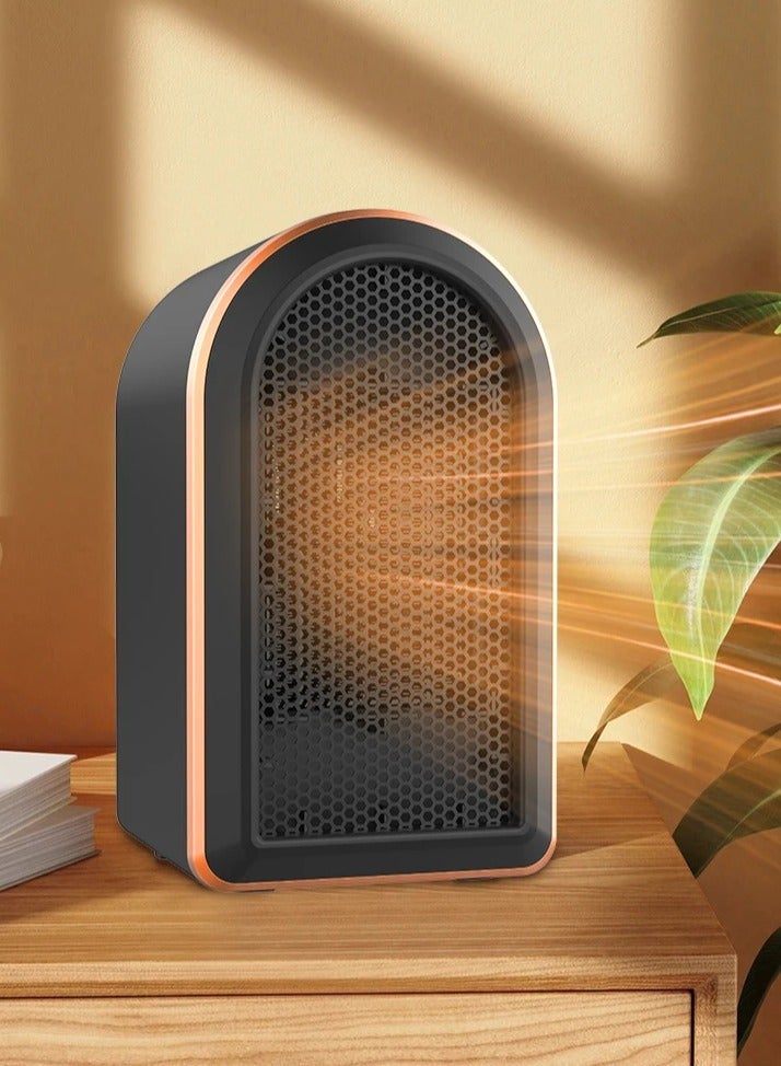 سخانات كهربائية محمولة للاستخدام الداخلي مزودة بمنظم حرارة، 1200 واط/800 واط، آمنة وهادئة، مناسبة للمكاتب وغرف العمل (أسود) - Image 3