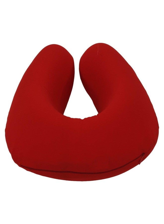 Jassi Toy Neck Support Travel Pillow for Car, Train, Flight, Bus Multipurpose (Red) - Image 2