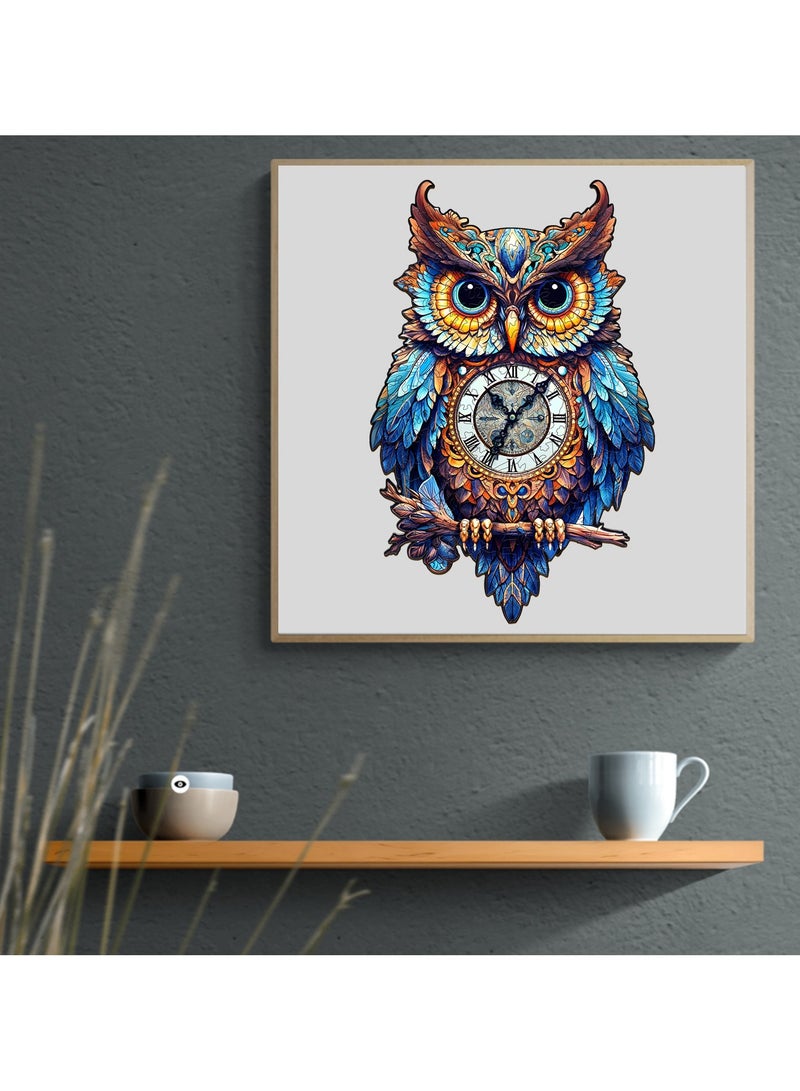 جالادون 180 قطعة ألغاز بانوراما خشبية للكبار والصغار والمراهقين، ألعاب تعليمية لتخفيف الضغط، هدية تذكارية فريدة من نوعها لرمضان، ديكورات منزلية على الطراز العربي،نمط ساعة البومة - Image 2