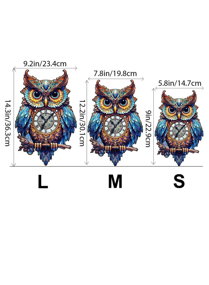 جالادون 180 قطعة ألغاز بانوراما خشبية للكبار والصغار والمراهقين، ألعاب تعليمية لتخفيف الضغط، هدية تذكارية فريدة من نوعها لرمضان، ديكورات منزلية على الطراز العربي،نمط ساعة البومة - Image 3