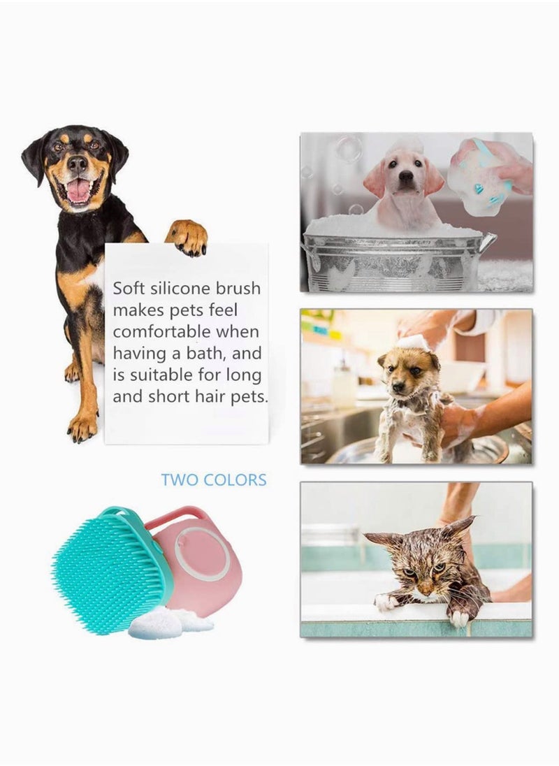 SYOSI Pet Brush Dog Bath Brush, Pet Massage Brush Shampoo Dispenser, Soft Silicone Brush Rubber Bristle for Dogs and Cats Shower Grooming, for Long Short Haired Dogs and Cats Pet Bath Brush  - Image 5