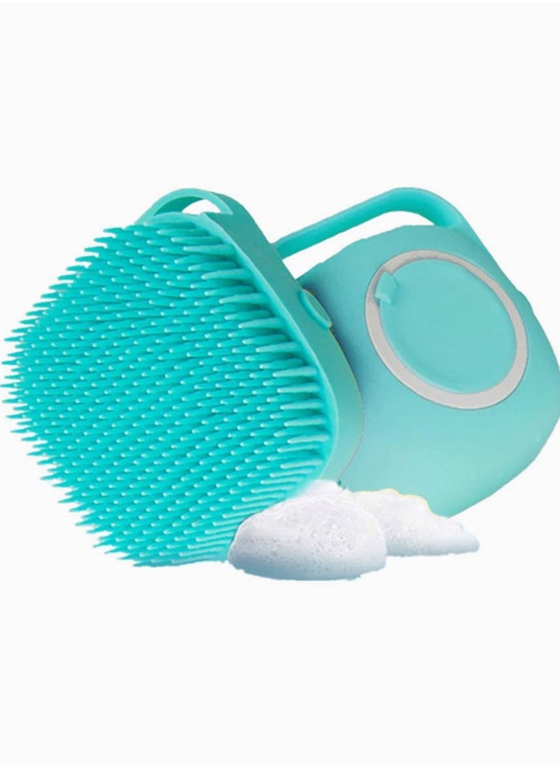 SYOSI Pet Brush Dog Bath Brush, Pet Massage Brush Shampoo Dispenser, Soft Silicone Brush Rubber Bristle for Dogs and Cats Shower Grooming, for Long Short Haired Dogs and Cats Pet Bath Brush  - Image 1
