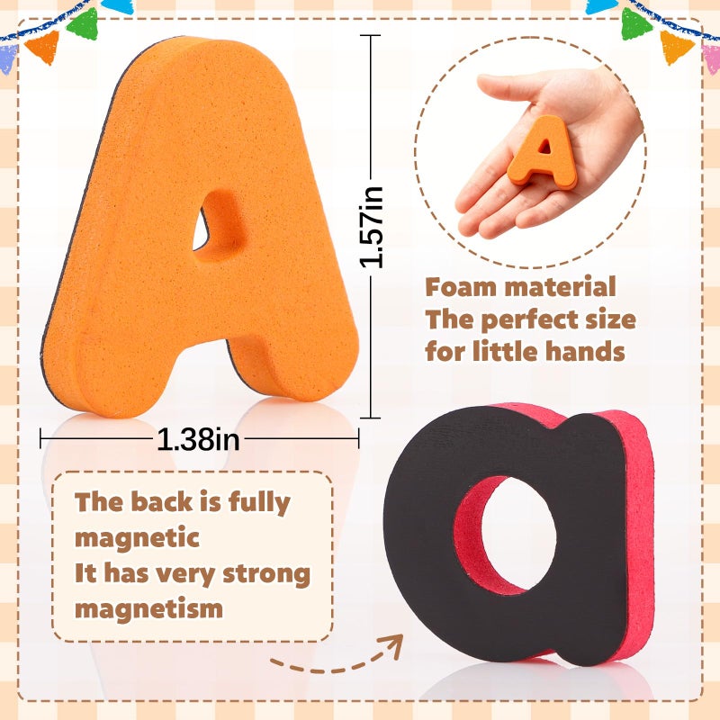 GINMIC Magnetic Letters and Numbers with Magnet Board, Alphabet ABC Magnets, Learning & Educational Toys - Uppercase Lowercase Math Symbols with Magnetic Whiteboard Chalkboard for Toddlers Kids - Image 4