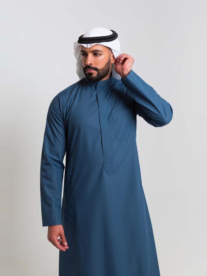 الشياكة ثوب كلاسيك رجالي صيفي، أخضر - 57 بوصة - Image 4