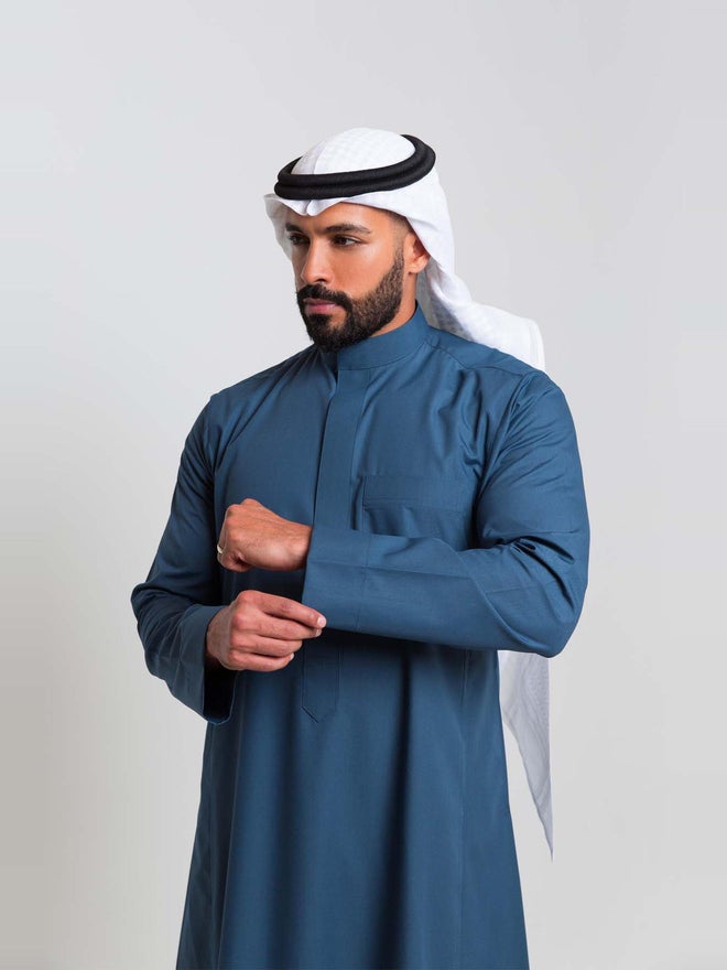 الشياكة ثوب كلاسيك رجالي صيفي، أخضر - 57 بوصة - Image 1