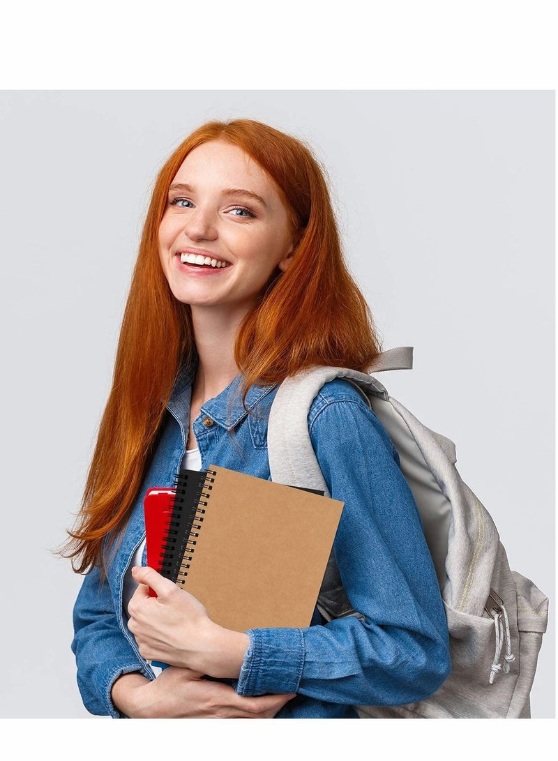 4PCS A5 Spiral Notebooks, Regular Diary Soft Cover 50 Sheets, 100 Pages, Lined Paper, 5 Inches X 8 Inches, Suitable For Office And School Supplies - Image 4