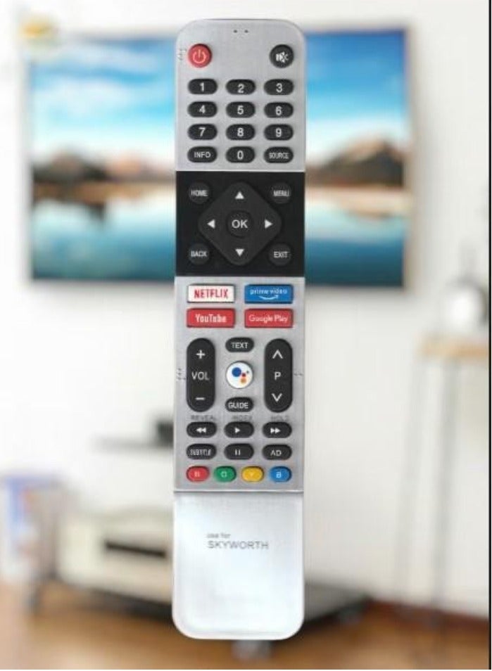 Skyworth Smart TV Remote Control for Android TV – Replacement Remote with Netflix, Prime Video, YouTube, and Google Play Hot Keys (No Voice) - Image 1