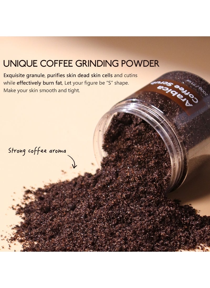 LIYALAN - Organic Arabica Coffee Scrub: Powerful Anti-Cellulite & Wrinkle Reducing Therapy - Natural Exfoliating Body Scrub for Smooth, Firm Skin - 100% Pure Arabica Coffee Beans, Vegan & Cruelty-Free - 7 oz - Image 1