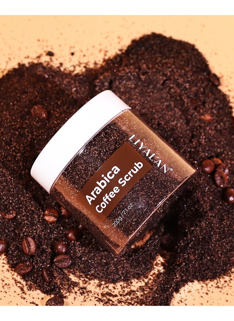 LIYALAN - Organic Arabica Coffee Scrub: Powerful Anti-Cellulite & Wrinkle Reducing Therapy - Natural Exfoliating Body Scrub for Smooth, Firm Skin - 100% Pure Arabica Coffee Beans, Vegan & Cruelty-Free - 7 oz - Image 1