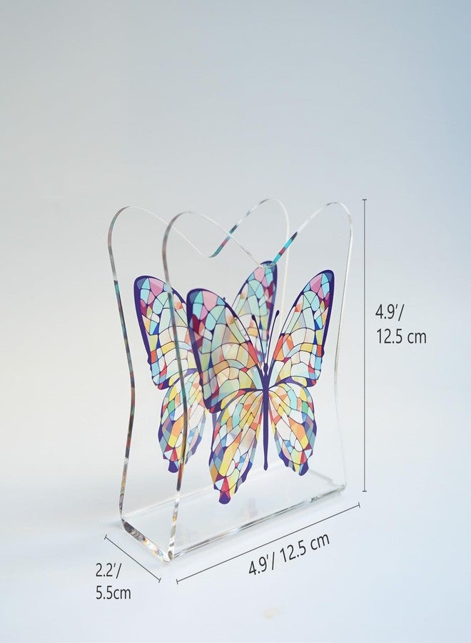Yeaco Acrylic Transparent Crystal Decorative Butterfly Tabletop Napkin Holder For Table/Freestanding Tissue Dispenser - Image 4