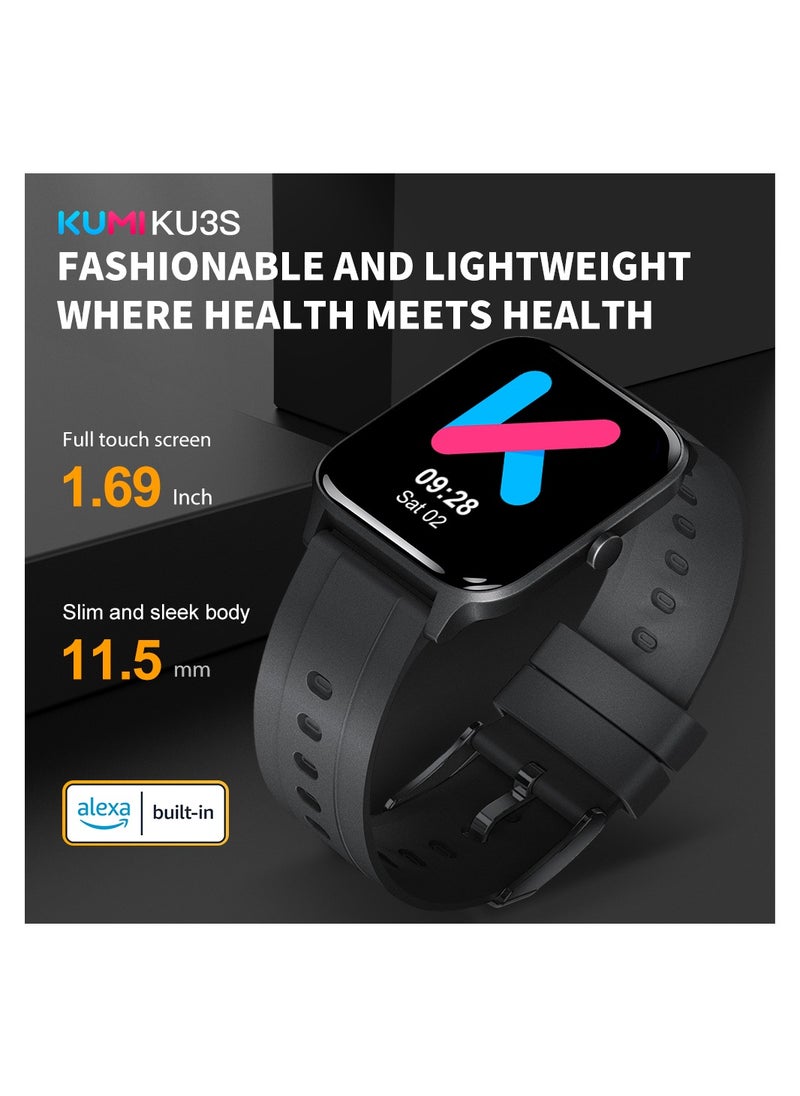 Kumi KU3S Men Smart Watch Alexa Tuya Bluetooth Call Sport Fitness Heart Rate Blood Pressure Sleep Monitor IP68 Women Smartwatch  - Image 4