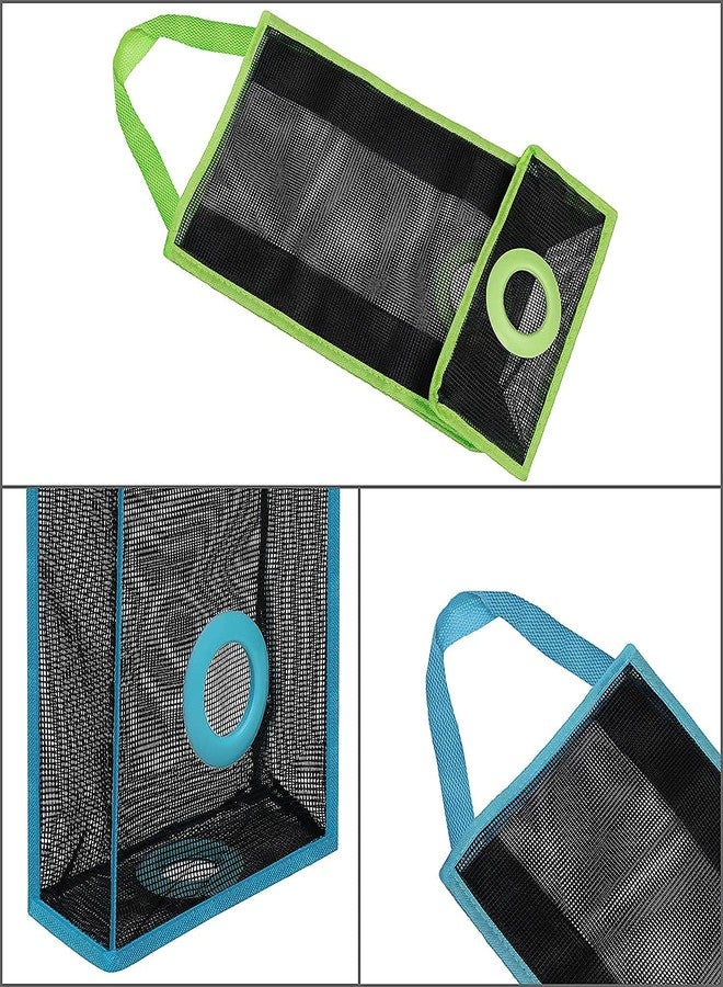 Lexazo Wall Hanging Garbage Bags Recycle Breathable Plastic Storage Polythene Garbage Bags Kitchen Organizer Plastic Wall Mounted Rubbish Bag Container- Pack of 1 Multi Color, 9 x 8 x 7 Cm, Blue - Image 4