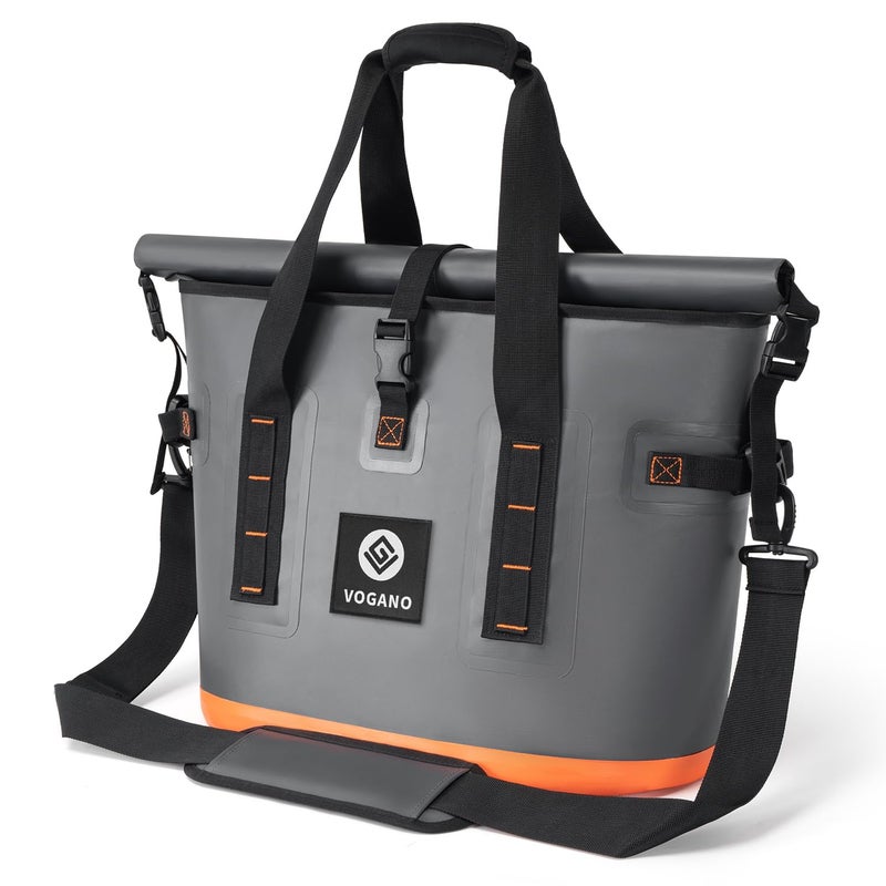 Vogano 40 Can Soft Cooler Bag - Insulated Leak-Proof Large Cooler Bag with Roll-Top Waterproof Seal | Portable Ice Chest for Camping, Beach, Travel, Picnics | 24HR Cold Retention (Dark Grey) - Image 2