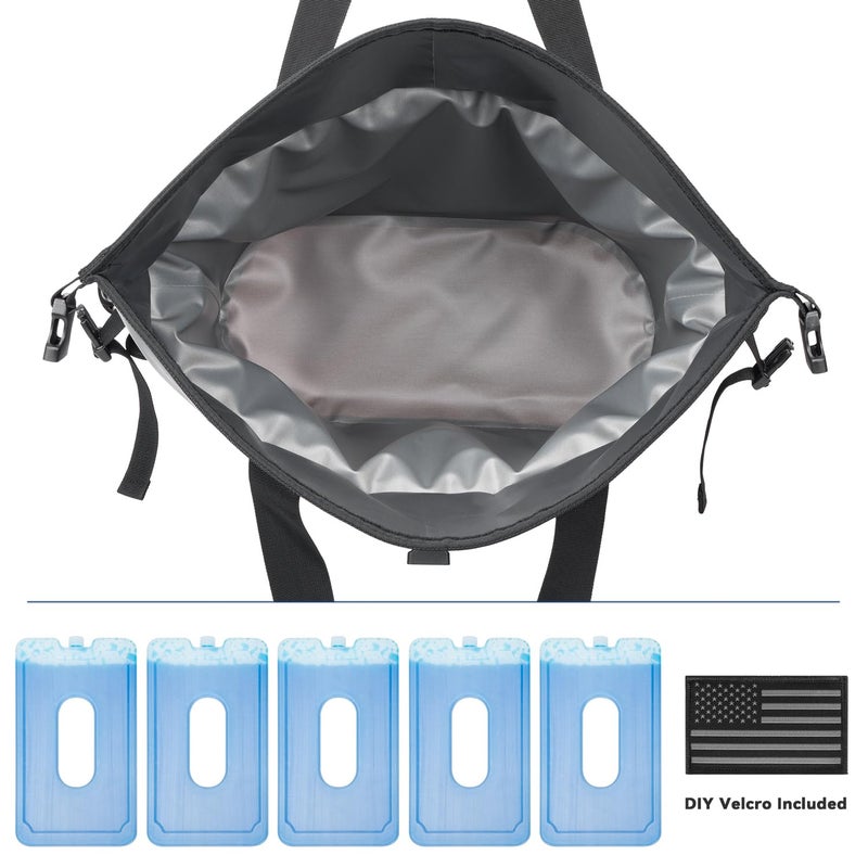 Vogano 40 Can Soft Cooler Bag - Insulated Leak-Proof Large Cooler Bag with Roll-Top Waterproof Seal | Portable Ice Chest for Camping, Beach, Travel, Picnics | 24HR Cold Retention (Dark Grey) - Image 3
