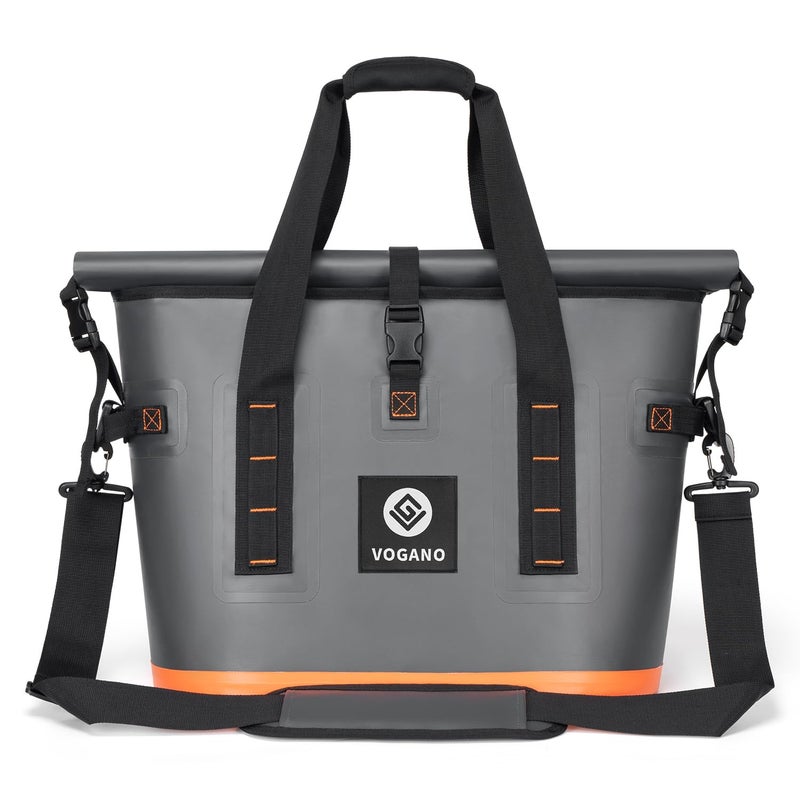 Vogano 40 Can Soft Cooler Bag - Insulated Leak-Proof Large Cooler Bag with Roll-Top Waterproof Seal | Portable Ice Chest for Camping, Beach, Travel, Picnics | 24HR Cold Retention (Dark Grey) - Image 1