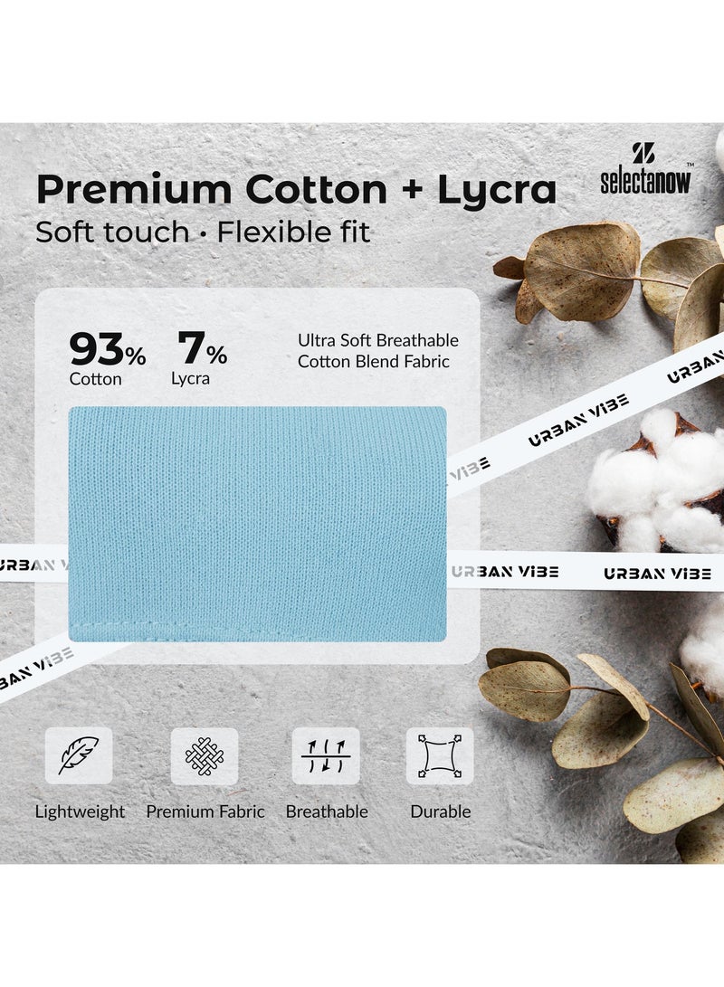 Selecta Now Ladies Sleeveless Cotton T-Shirt Sky Blue Breathable Contrast Piping Tank Top Soft Stretchable Women’s T Shirt Ideal for Hot Climate - Image 2