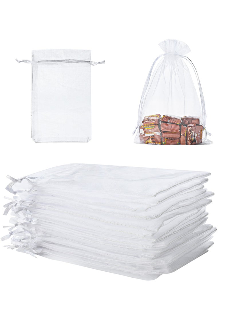 KUTONTECH KUTONTECH Organza Gift Bags, 4x6 inch White Sheer Gift Bags with Drawstring, Premium Mesh Gift Wrap Bags for Wedding Party Christmas Thanksgiving Favor, Jewelry Toys Candy Sample Collection(50pcs).  - Image 2