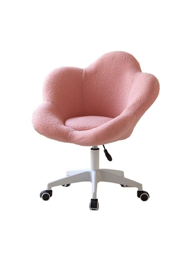 Tanwer Makeup Chair, Bedroom Dressing Stool, Household Petal Chair, Coffee Shop Decoration Chair, Nail Salon Chair, Pink - Image 1