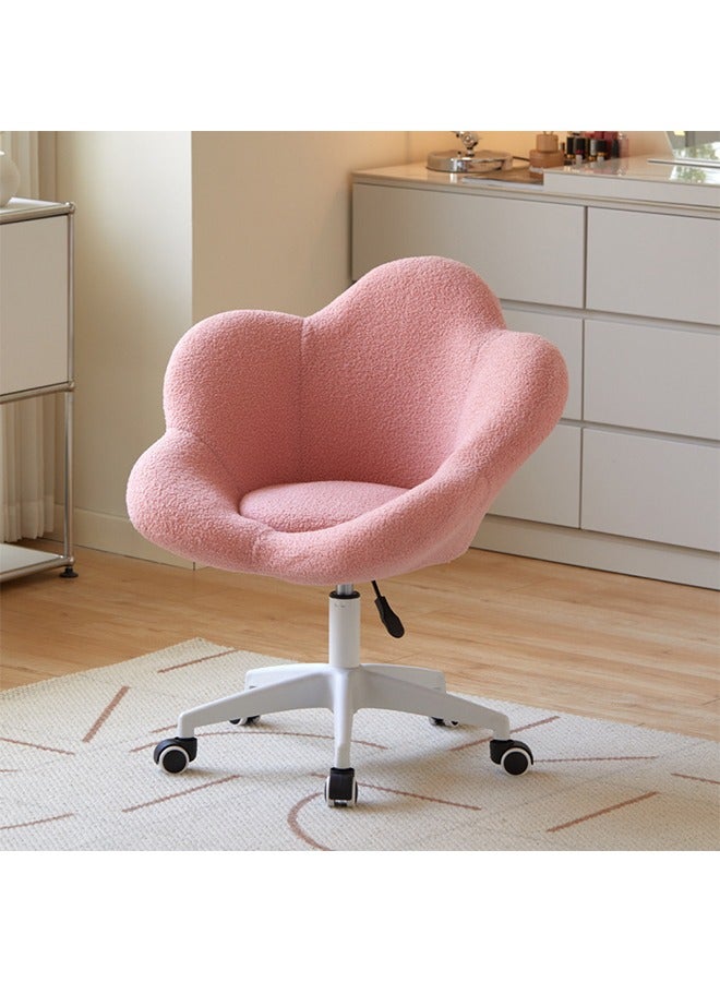 Tanwer Makeup Chair, Bedroom Dressing Stool, Household Petal Chair, Coffee Shop Decoration Chair, Nail Salon Chair, Pink - Image 2