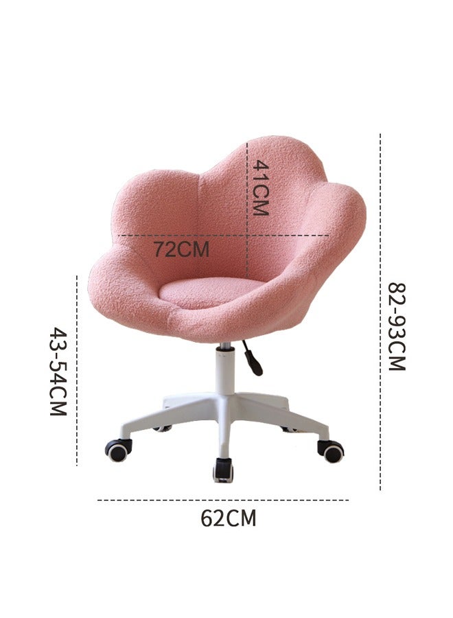 Tanwer Makeup Chair, Bedroom Dressing Stool, Household Petal Chair, Coffee Shop Decoration Chair, Nail Salon Chair, Pink - Image 3