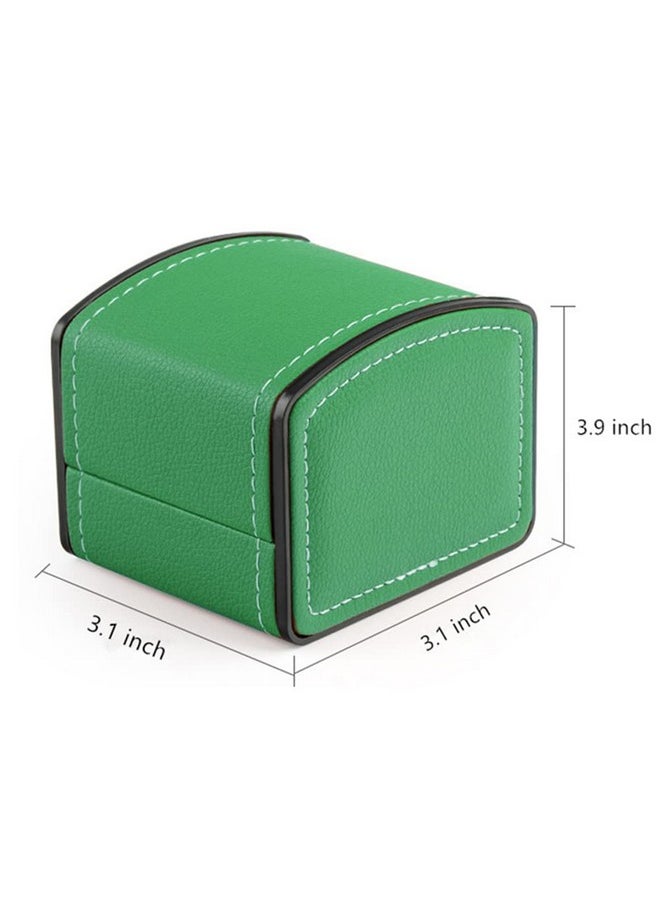 NuAngela NuAngela PU Leather Watch Box, Single Display Luxury Storage Case For Wristwatches and Smart Watches, Holder With Pillow, Jewelry Bearer Gift Case For Women/Men,Birthday Valentine's Day Gift Box Green  - Image 2