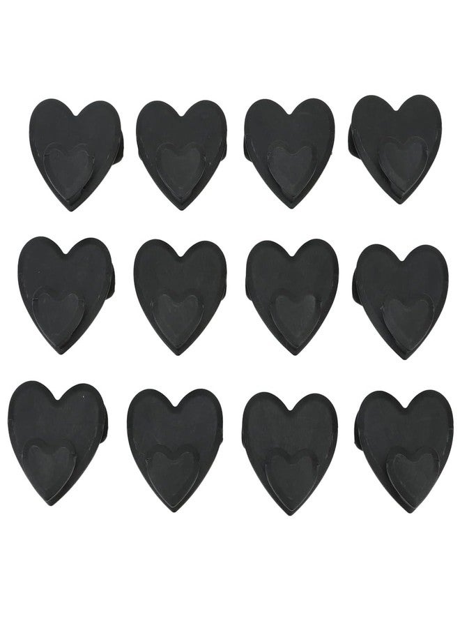 MEZON Heart Shape Triple Closet Hook Space Heart Shape Clothes Hanger Connector Hooks Cloth Hanger Hooks (Set of 12 PCs) - Image 1