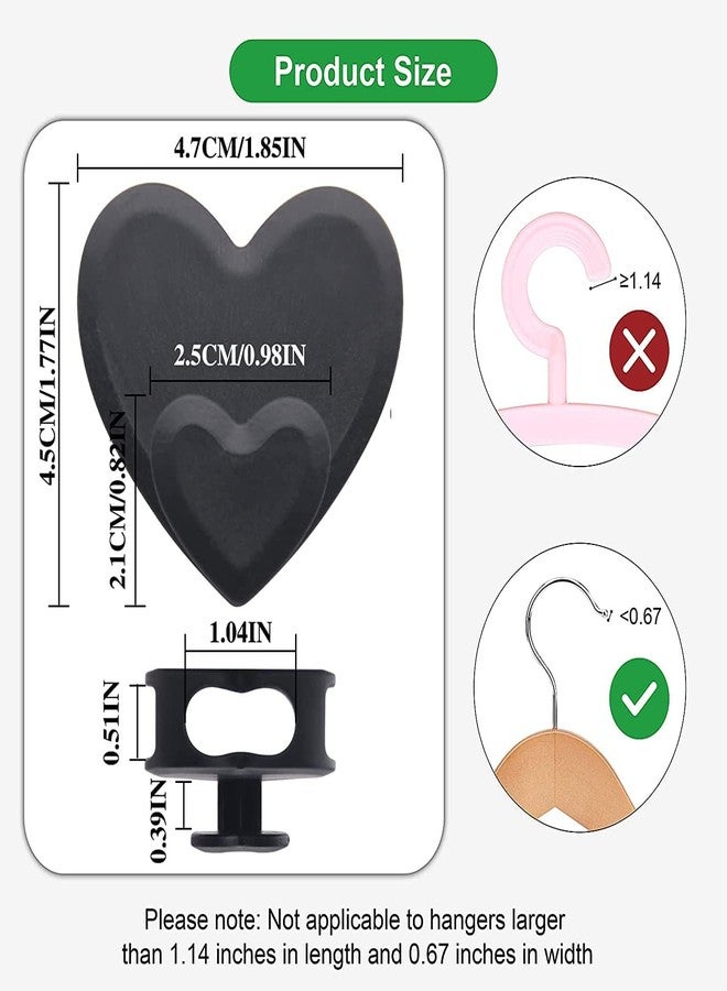 MEZON Heart Shape Triple Closet Hook Space Heart Shape Clothes Hanger Connector Hooks Cloth Hanger Hooks (Set of 12 PCs) - Image 2