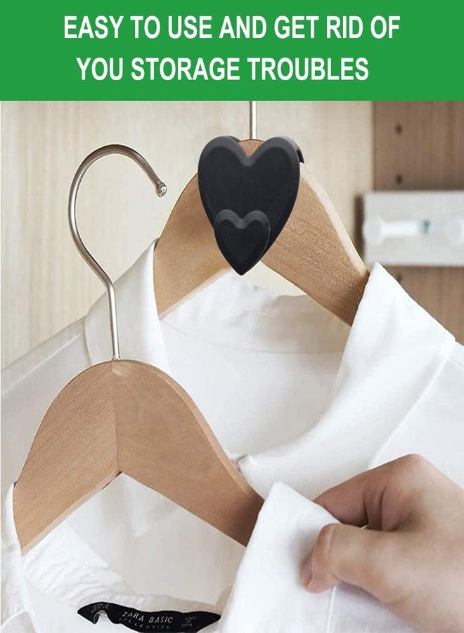 MEZON Heart Shape Triple Closet Hook Space Heart Shape Clothes Hanger Connector Hooks Cloth Hanger Hooks (Set of 12 PCs) - Image 3