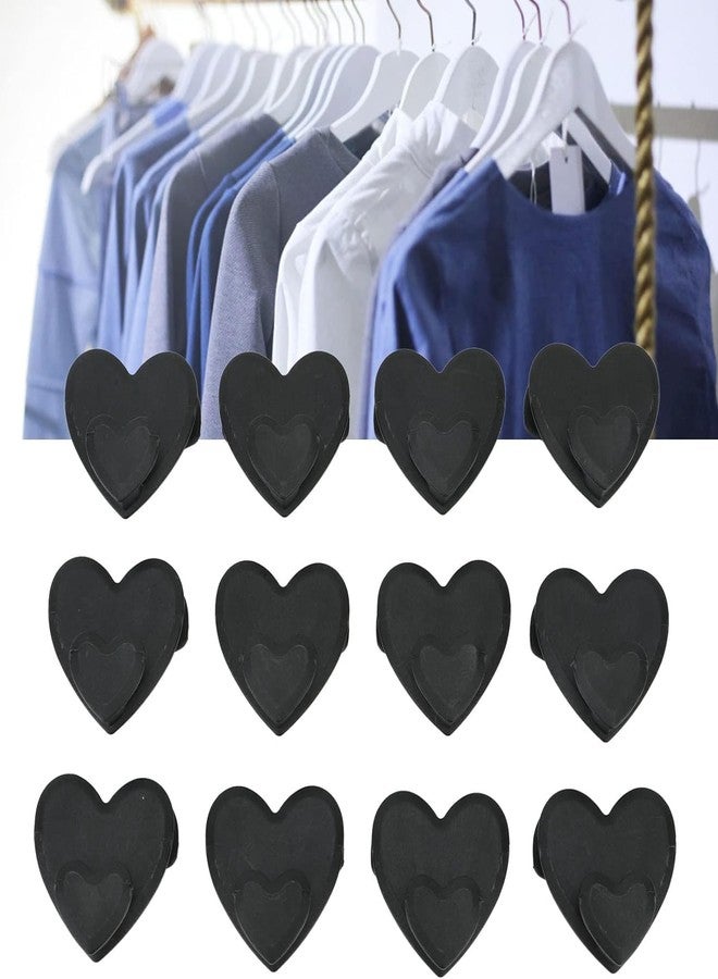 MEZON Heart Shape Triple Closet Hook Space Heart Shape Clothes Hanger Connector Hooks Cloth Hanger Hooks (Set of 12 PCs) - Image 5