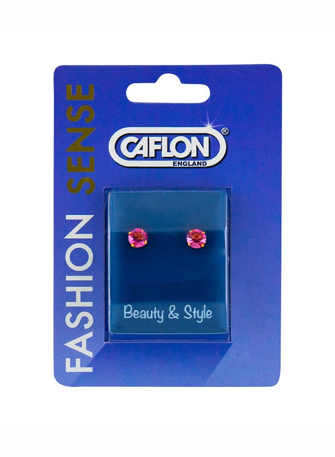 Caflon Fashion Sense Gold Plated Rose Zirconia Tiffany Earring| 5Mm