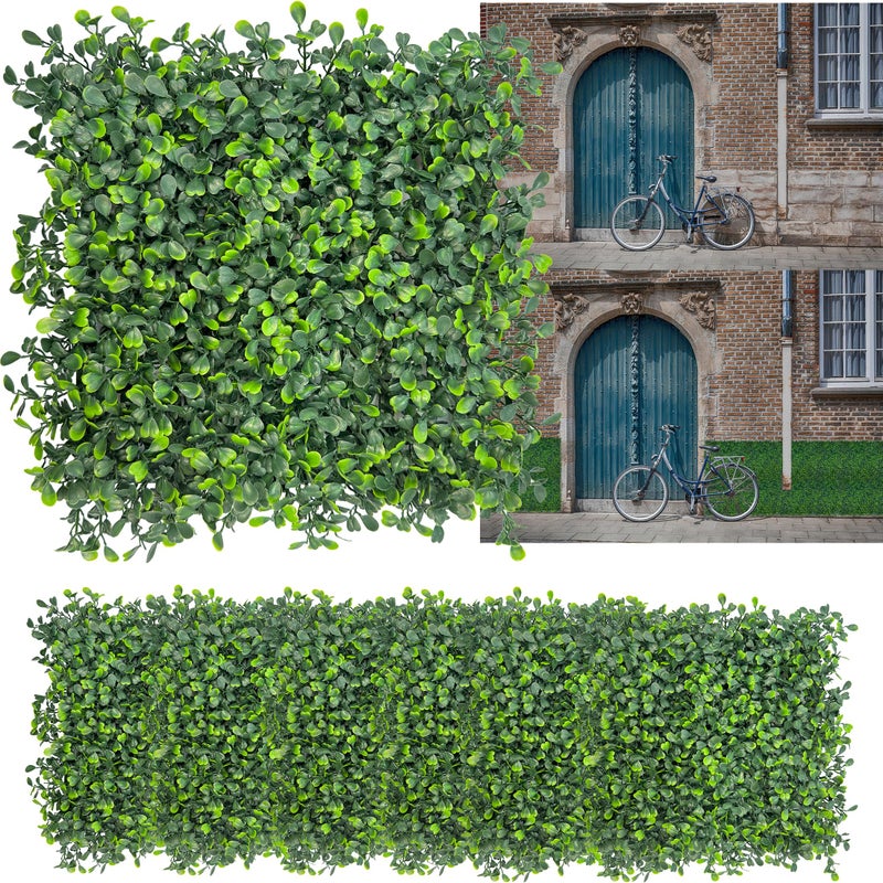 DOPGIB Artificial Grass Wall Backdrop 10x 1026P Boxwood Faux Green Wall Panels for Interior Wall Greenery WallGarden and Indoor Outdoor Plant Decor