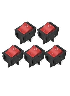 Y&D 12V 30A Rocker Switch, 4 Pin Red LED Lighted Toggle DPST Heavy Duty 30 Amp 12 Volt Waterproof Plug for Car RV Home (5pcs)  - Image 1