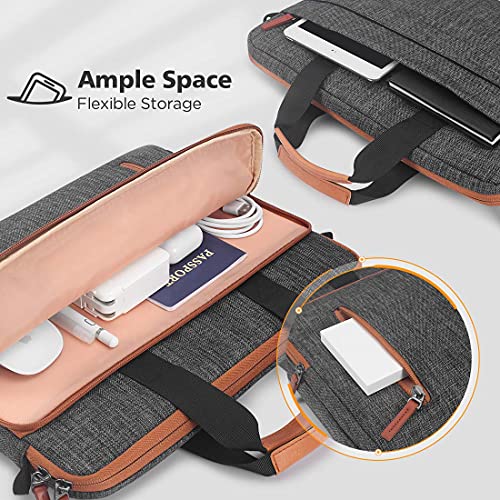 KIZUNA Laptop Bag Case 13.3 Inch Computer Shoulder Messenger Sleeve Briefcase For 13" MacBook Air/MacBook Pro 14 M2 Pro/M1 MAX/14 Lenovo ThinkPad X1 Carbon/IdeaPad Flex 5i /Huawei,Brown - Image 2