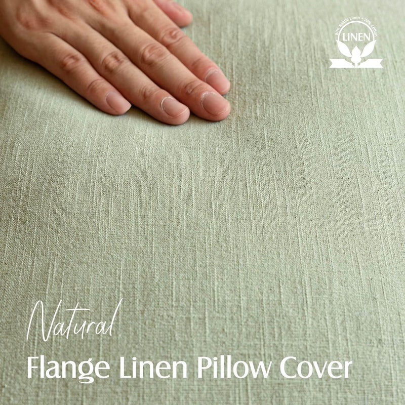 Foindtower Pack of 2, Decorative Linen Solid Throw Pillow Covers Soft Accent Cushion Case Boho Farmhouse Pillowcase for Chair Couch Sofa Bedroom Living Room Home Decor 16 x 16 Inch Light Sage Green - Image 2