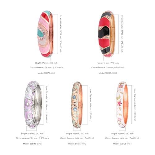 UJOY Women's Multi Designs Enamel Bracelet Set - Image 4