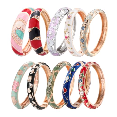 UJOY Women's Multi Designs Enamel Bracelet Set - Image 1