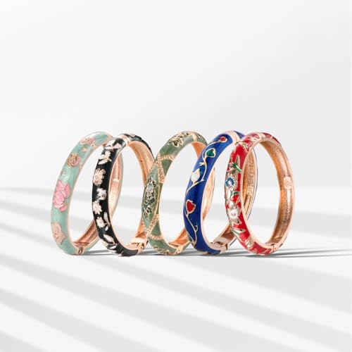 UJOY Women's Multi Designs Enamel Bracelet Set - Image 3