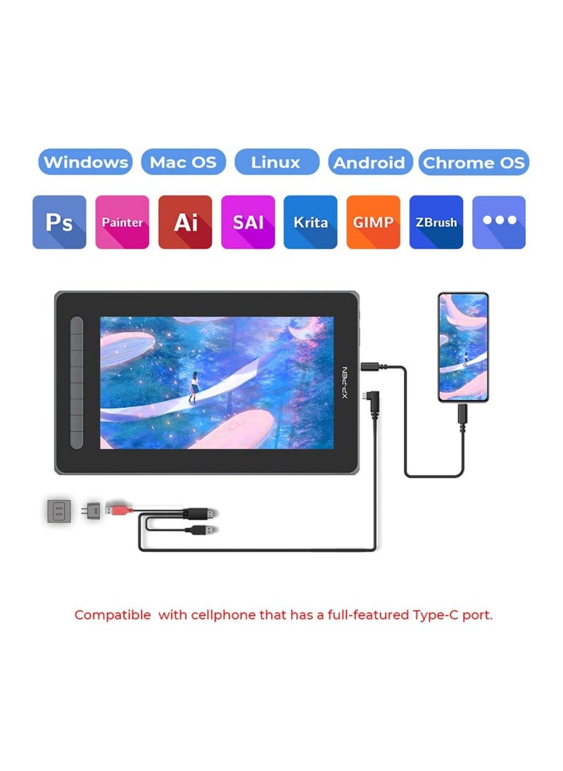 XP-PEN - Artist12 | 2nd | شاشة عرض رسومية بحجم 11.9 بوصة مع قلم رسم | شاشة رسم بتقنية مغلفة بالكامل مع وظيفة إمالة | قلم X3 Smart بدون بطارية - Image 1